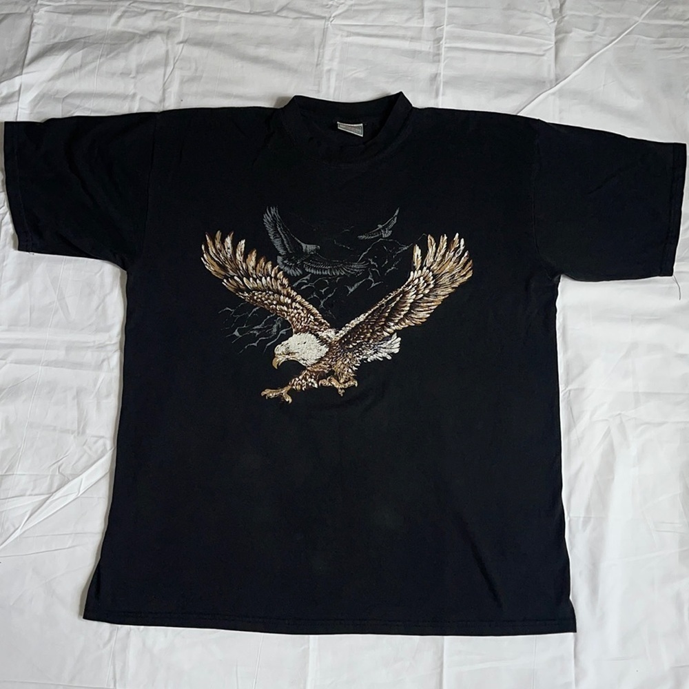 Alaska eagles black short sleeve tee Vintage ALLSPORT waxweight preshrunk XL 42